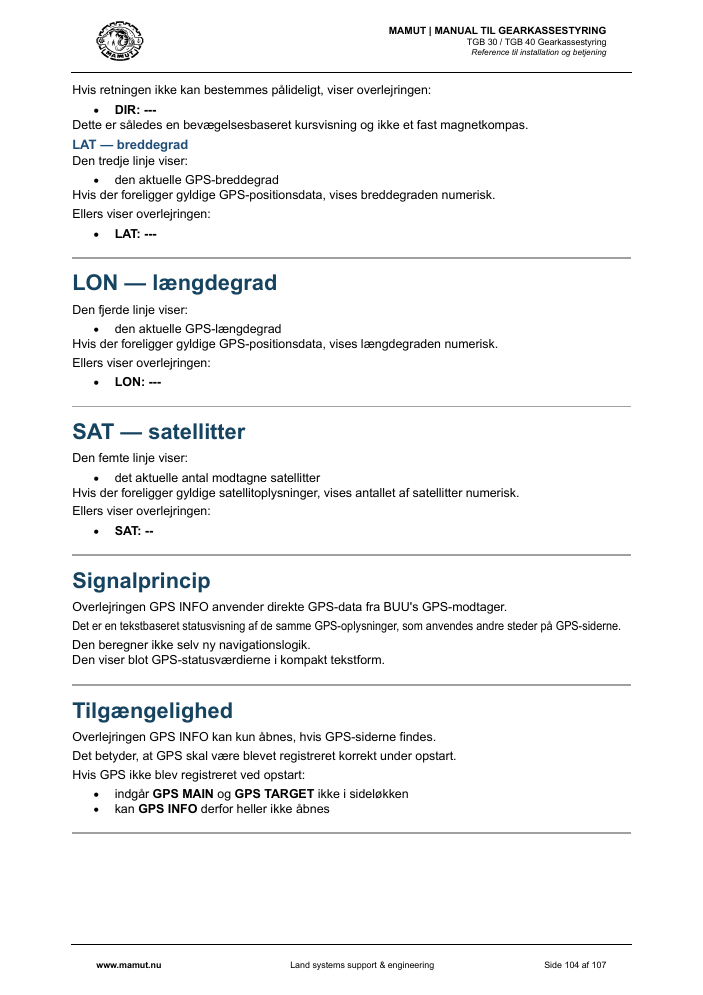 MAMUT TGB Manual page 104