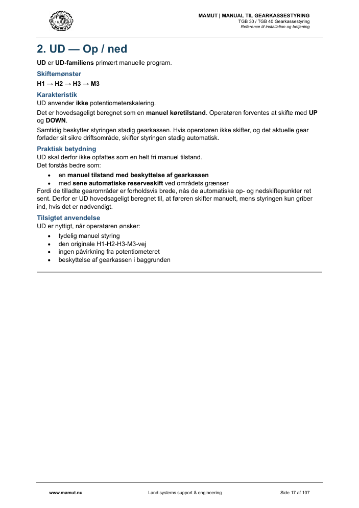 MAMUT TGB Manual page 17