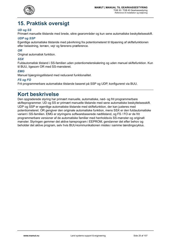 MAMUT TGB Manual page 25