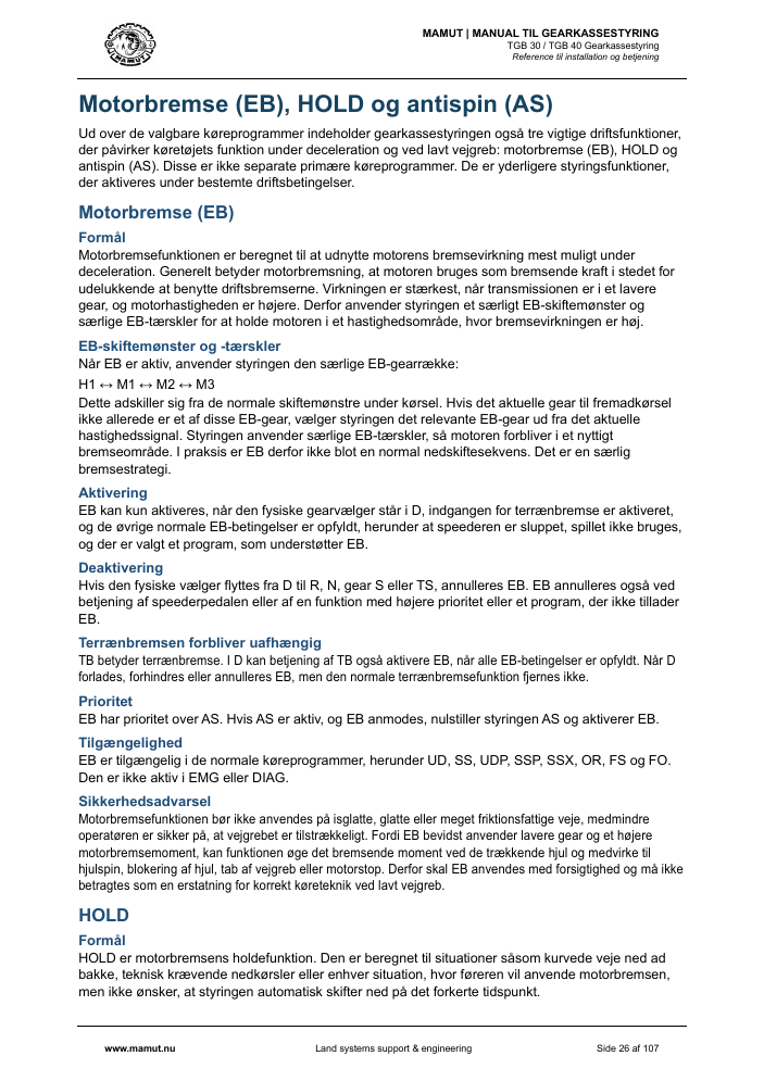 MAMUT TGB Manual page 26