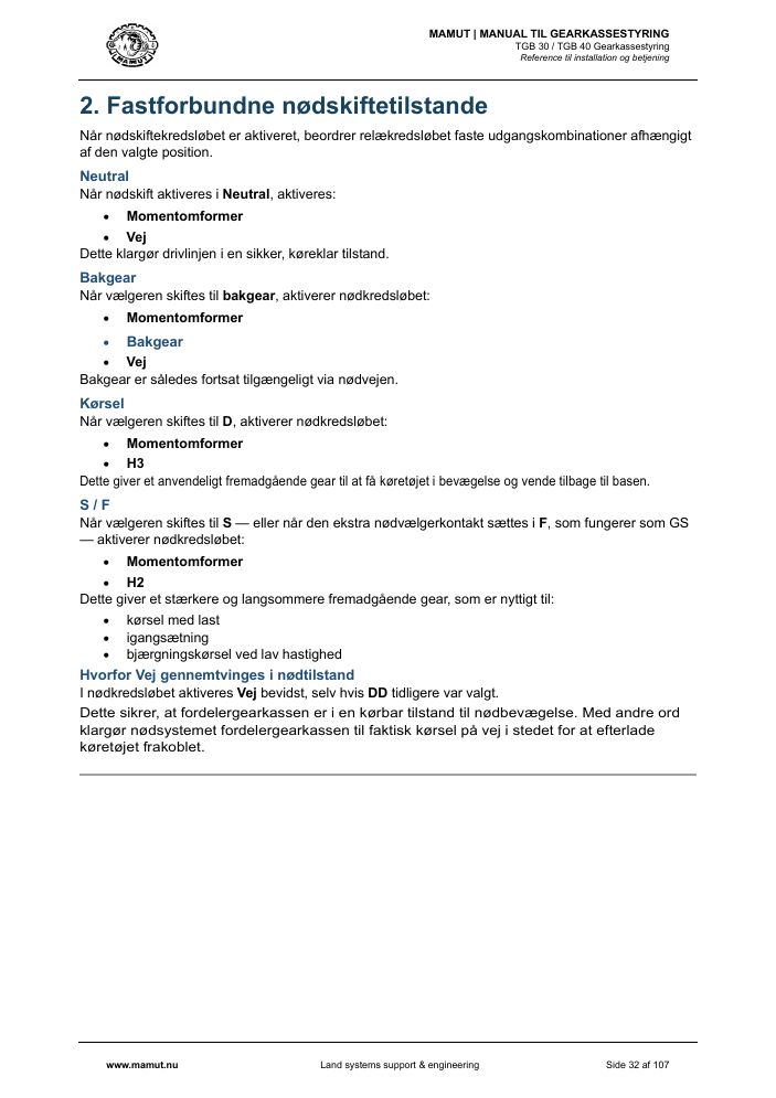MAMUT TGB Manual page 32