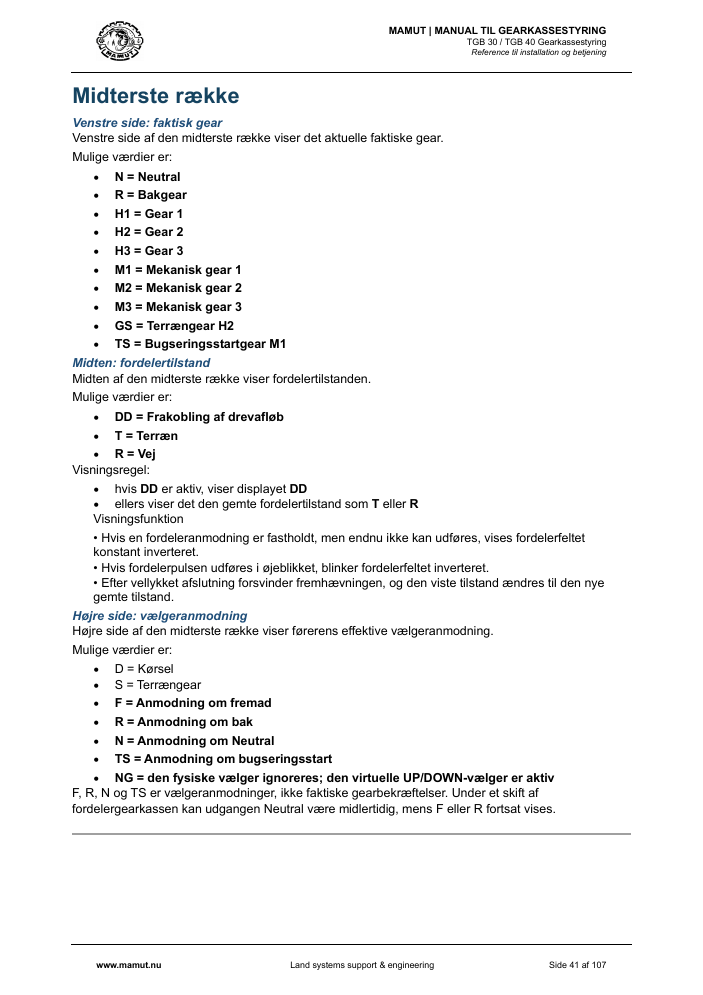 MAMUT TGB Manual page 41