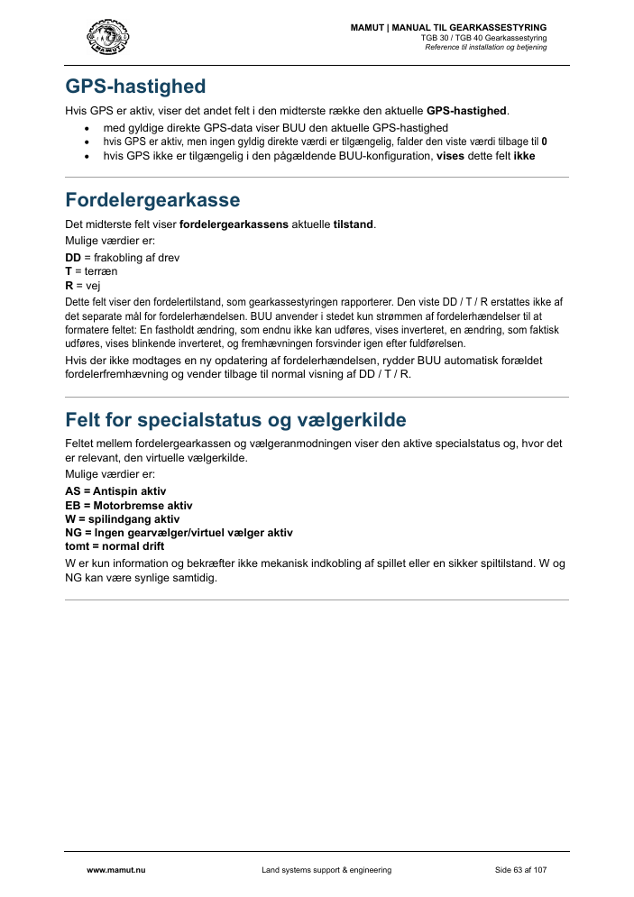 MAMUT TGB Manual page 63