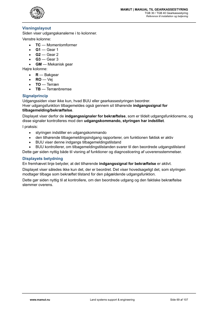 MAMUT TGB Manual page 69