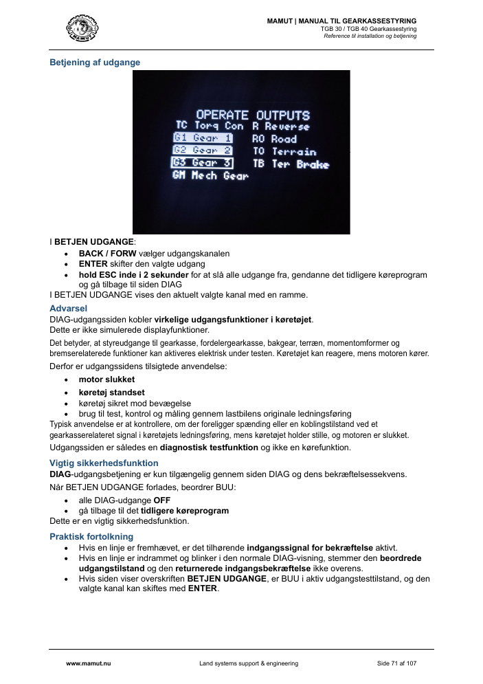 MAMUT TGB Manual page 71