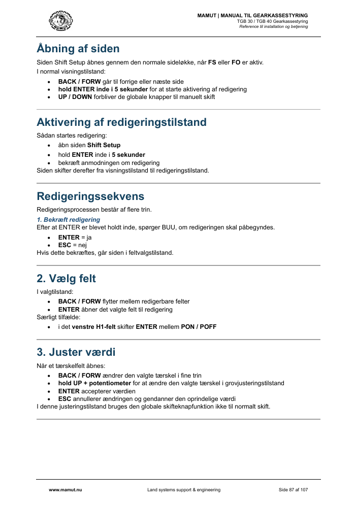 MAMUT TGB Manual page 87
