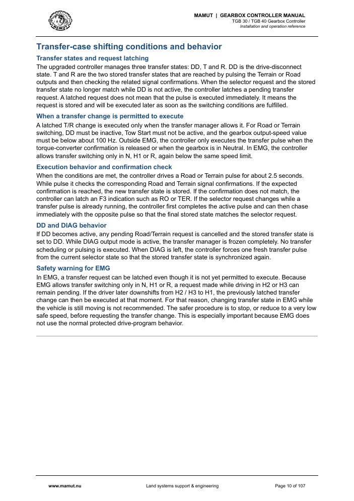 MAMUT TGB Manual page 10