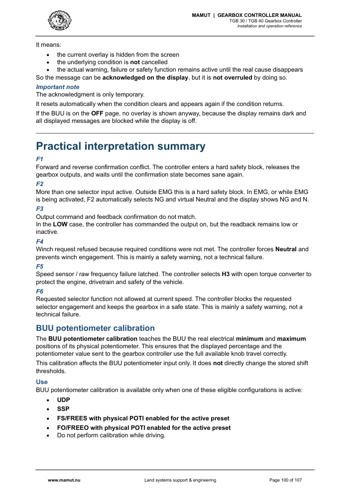 MAMUT TGB Manual page 100