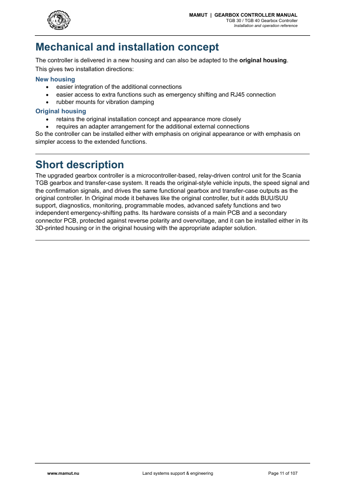 MAMUT TGB Manual page 11