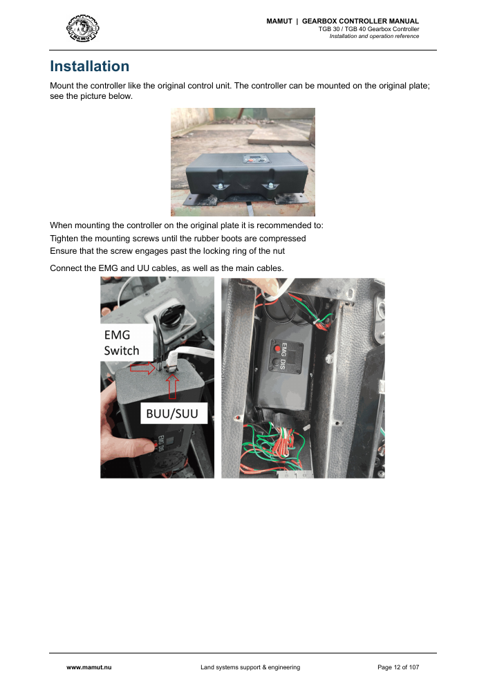 MAMUT TGB Manual page 12