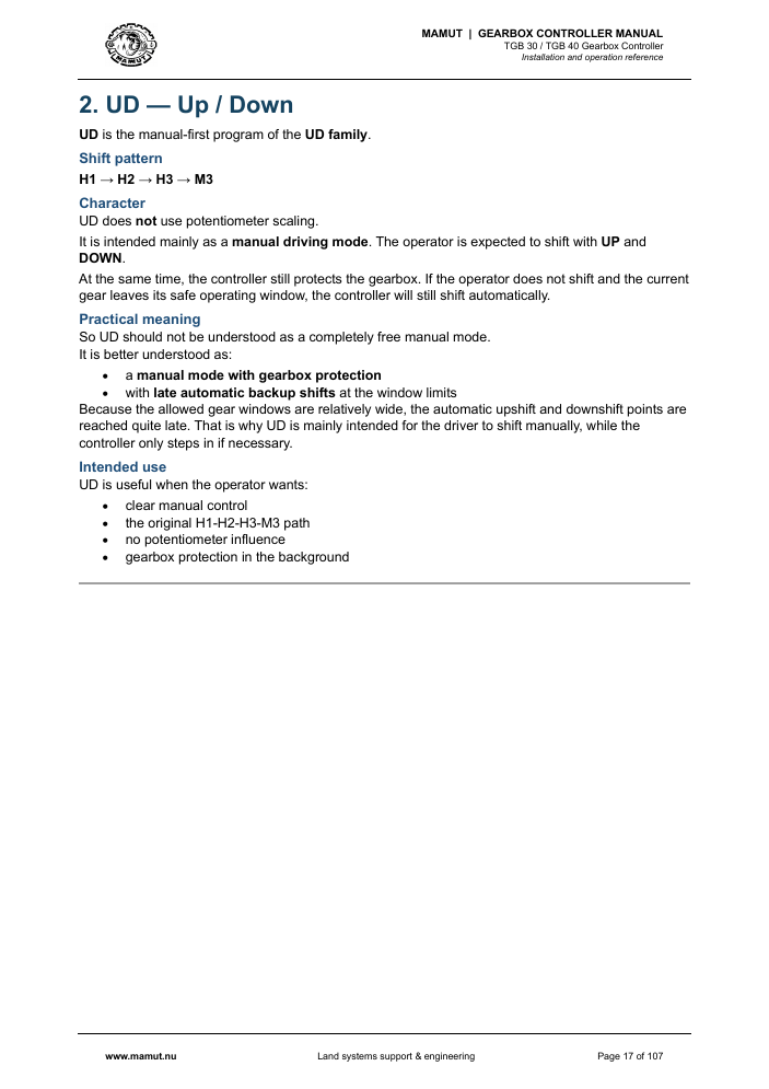 MAMUT TGB Manual page 17