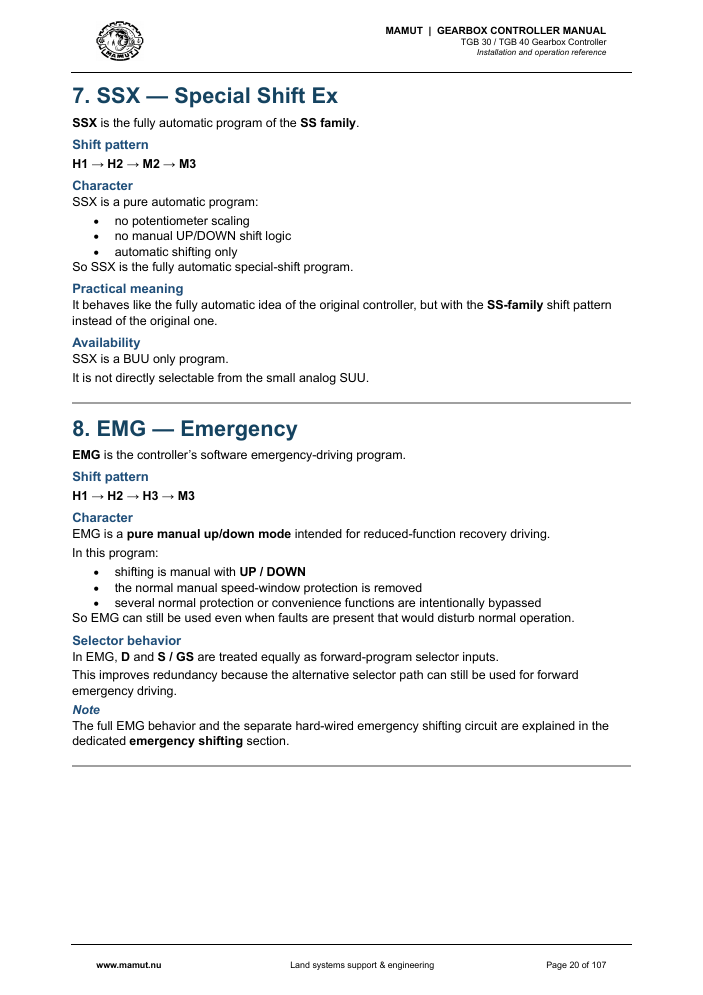 MAMUT TGB Manual page 20