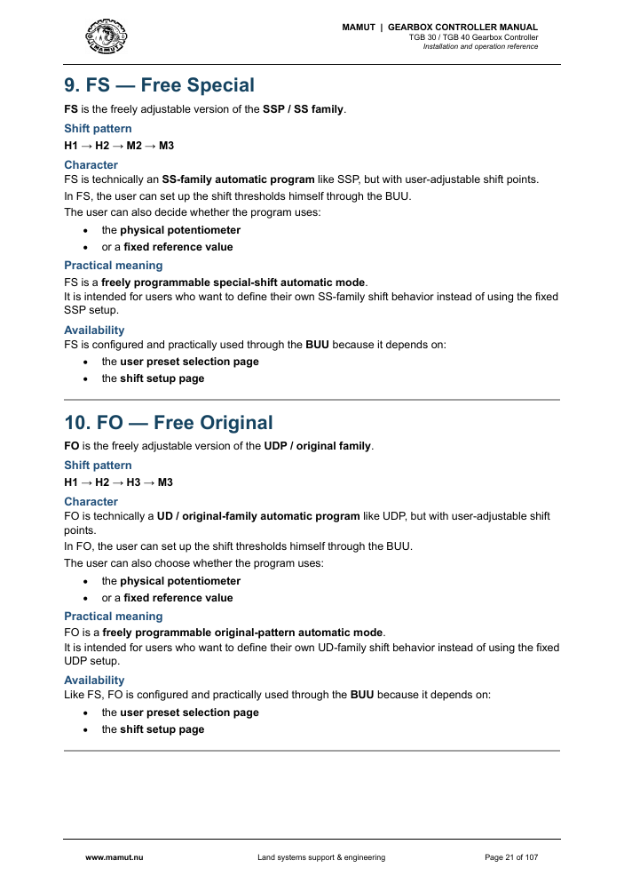 MAMUT TGB Manual page 21