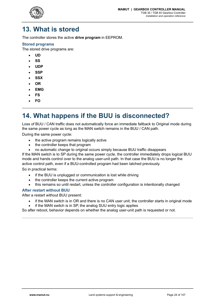 MAMUT TGB Manual page 24
