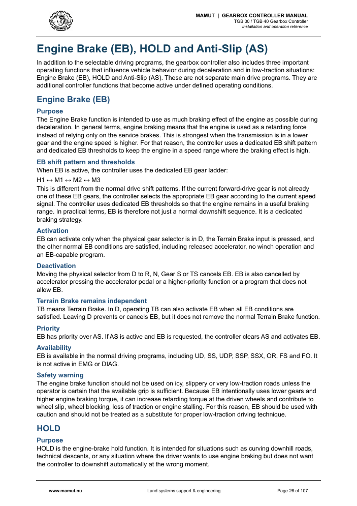 MAMUT TGB Manual page 26
