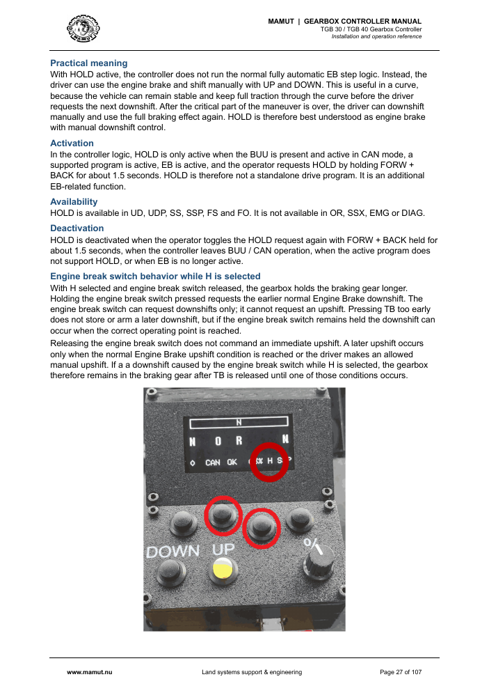 MAMUT TGB Manual page 27