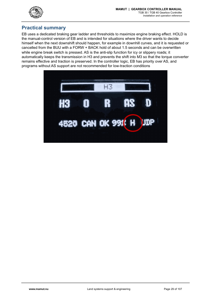MAMUT TGB Manual page 29