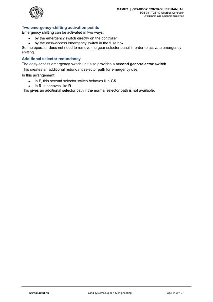 MAMUT TGB Manual page 31