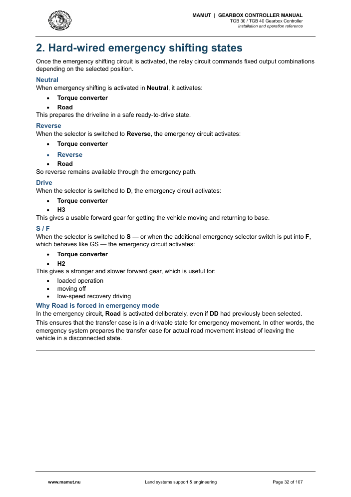 MAMUT TGB Manual page 32