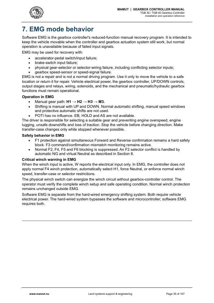 MAMUT TGB Manual page 35