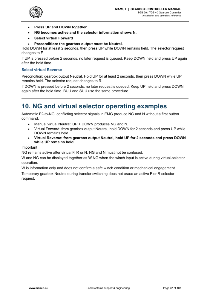 MAMUT TGB Manual page 37