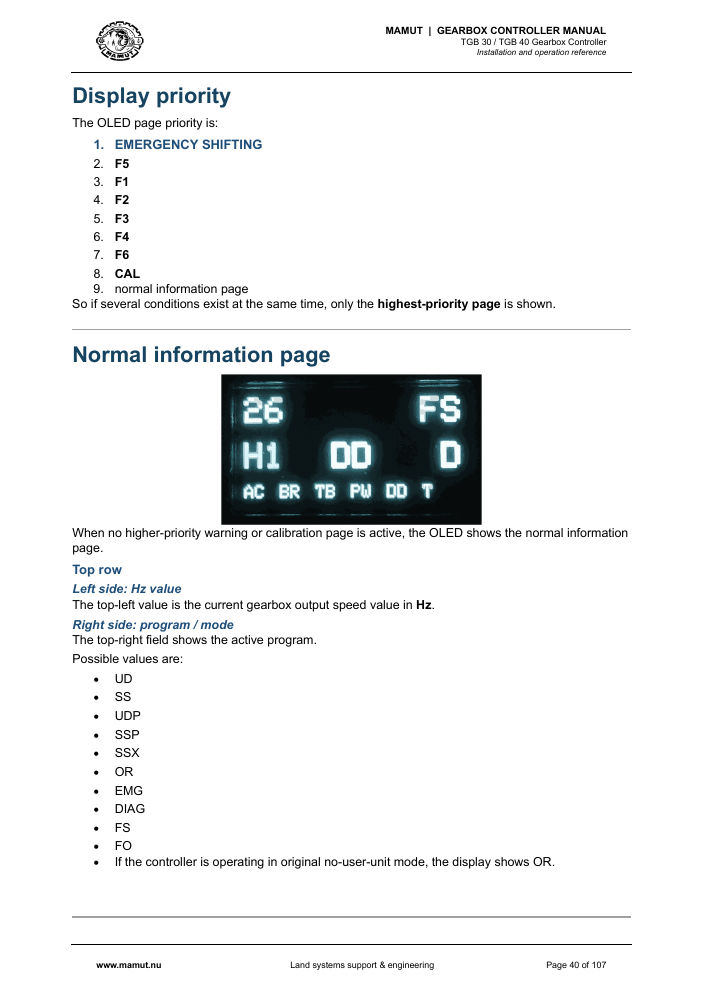 MAMUT TGB Manual page 40