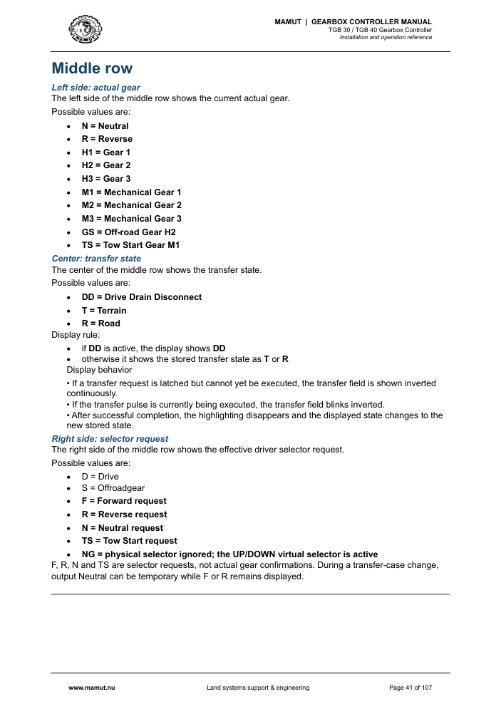 MAMUT TGB Manual page 41