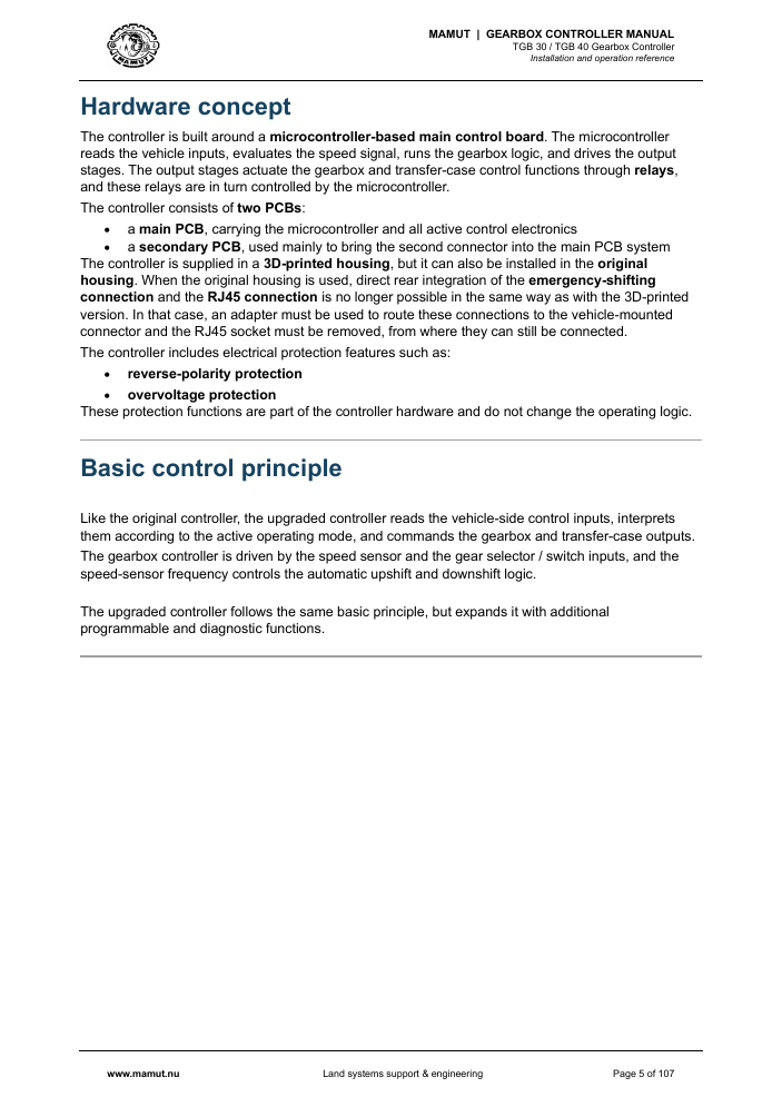 MAMUT TGB Manual page 5