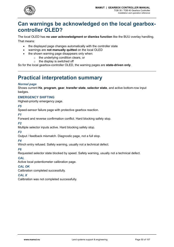MAMUT TGB Manual page 50