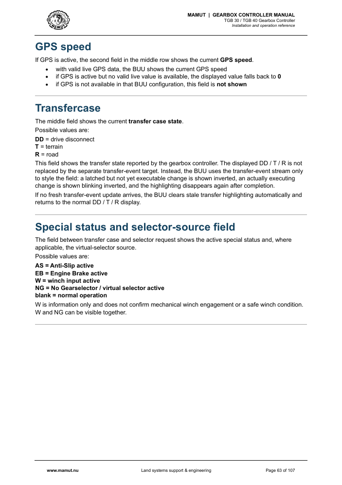MAMUT TGB Manual page 63