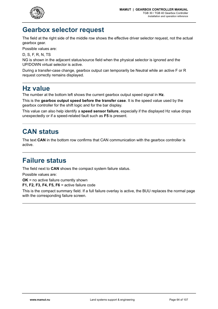 MAMUT TGB Manual page 64