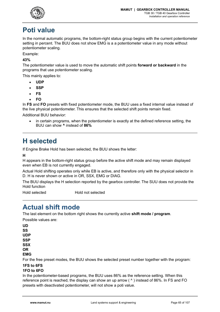 MAMUT TGB Manual page 65