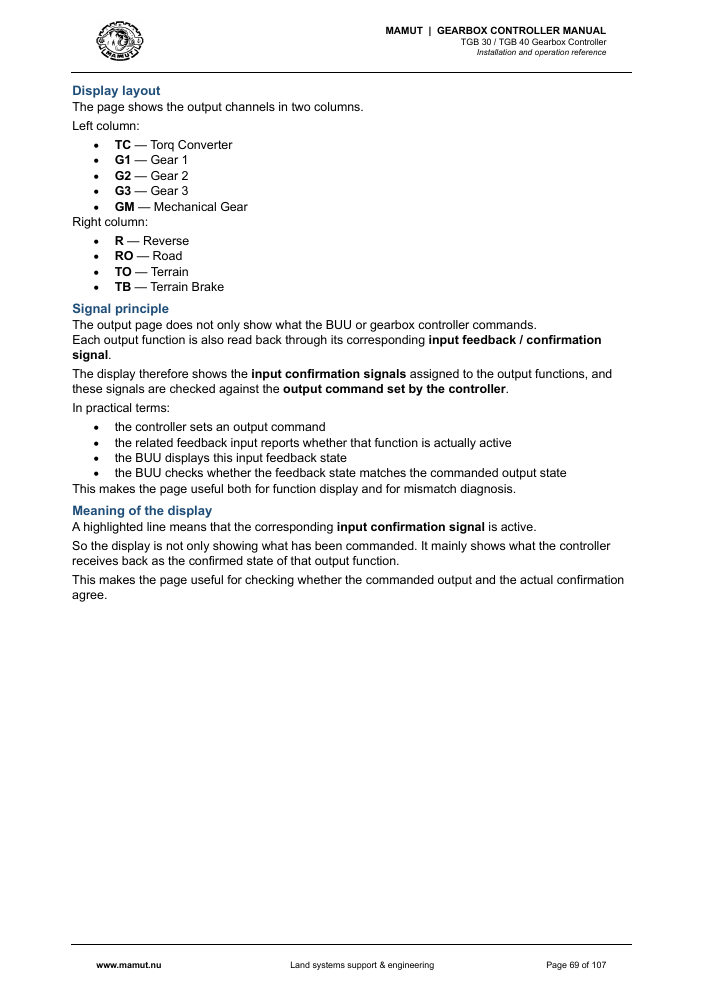 MAMUT TGB Manual page 69
