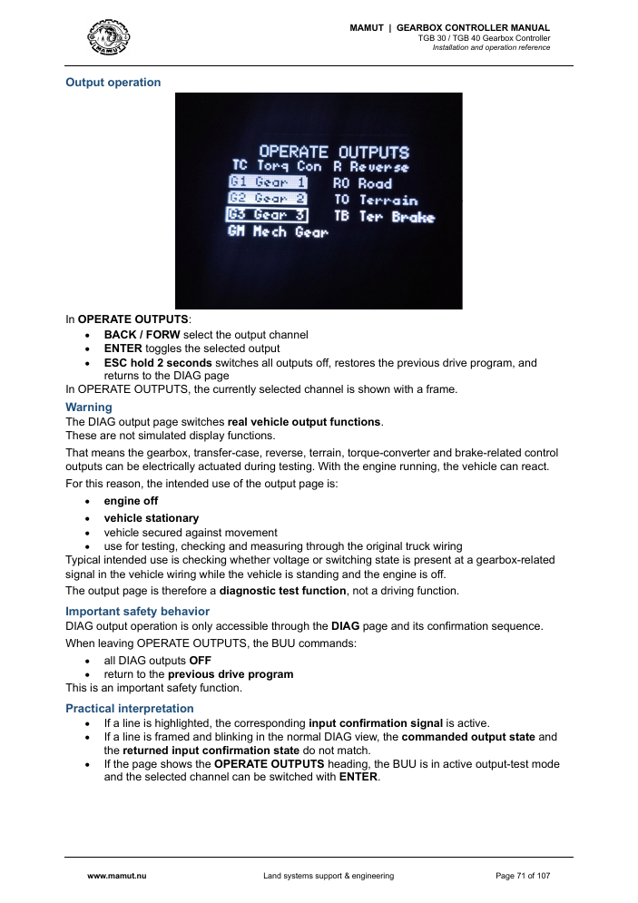 MAMUT TGB Manual page 71