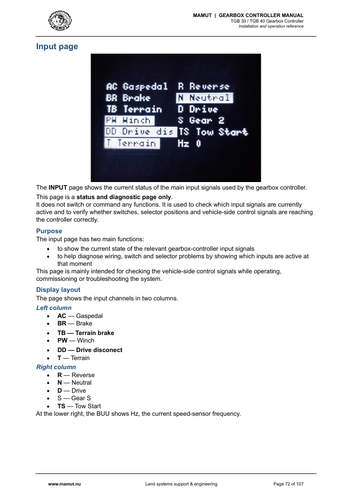 MAMUT TGB Manual page 72