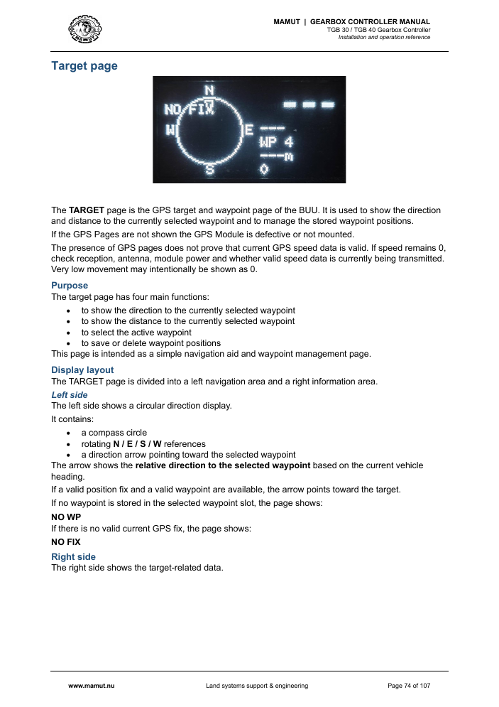 MAMUT TGB Manual page 74