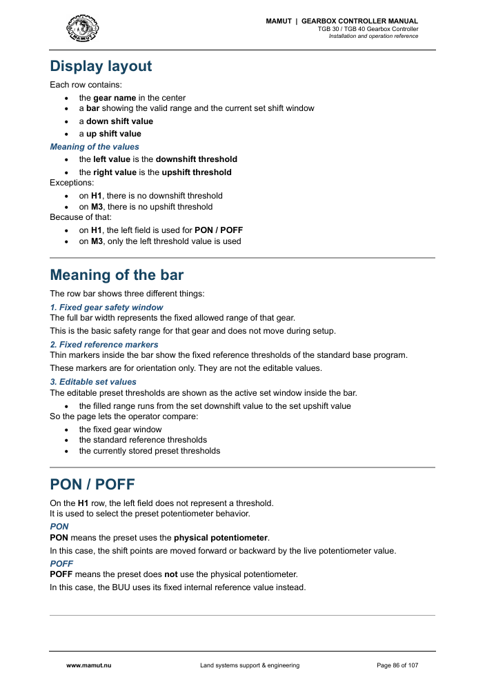 MAMUT TGB Manual page 86