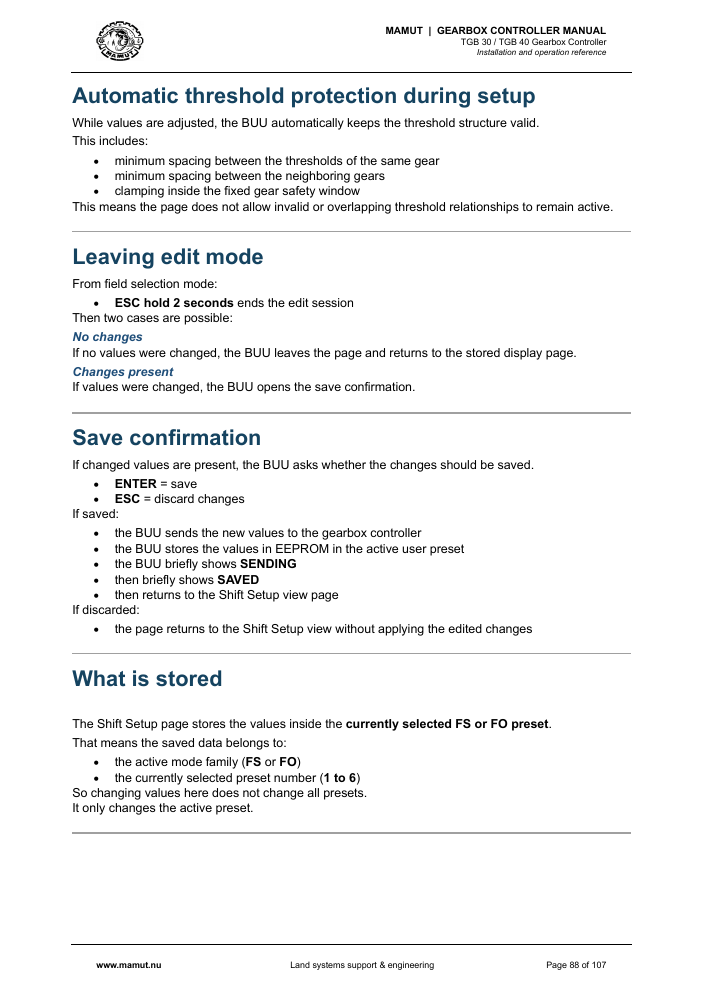 MAMUT TGB Manual page 88