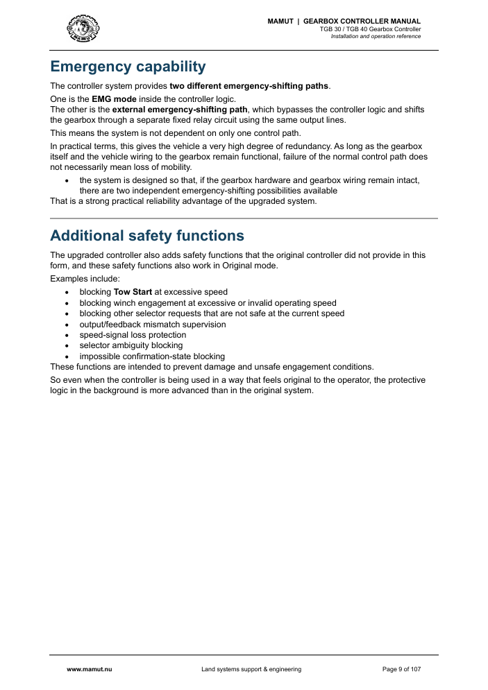 MAMUT TGB Manual page 9