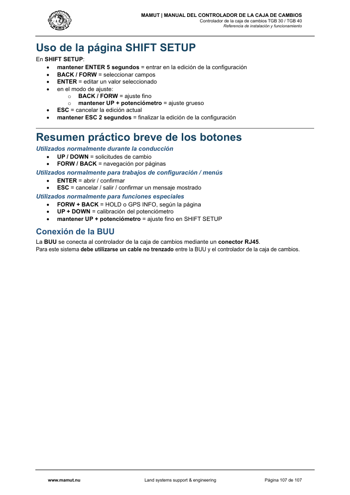 MAMUT TGB Manual page 107
