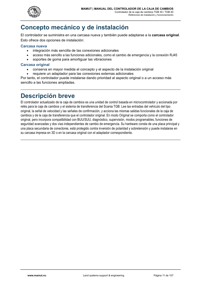 MAMUT TGB Manual page 11