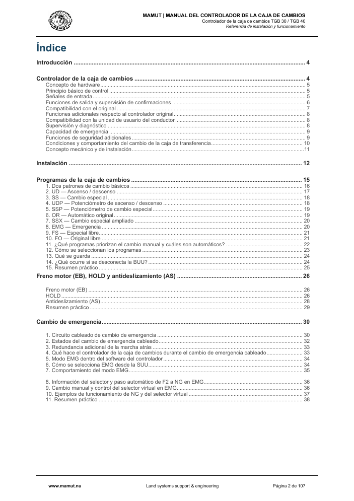 MAMUT TGB Manual page 2