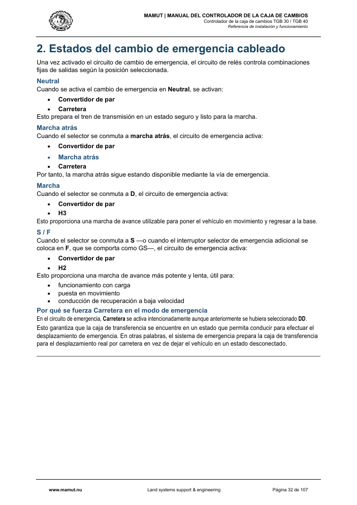 MAMUT TGB Manual page 32
