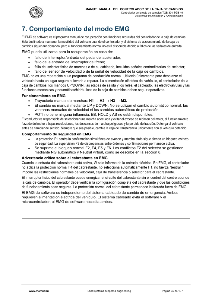 MAMUT TGB Manual page 35