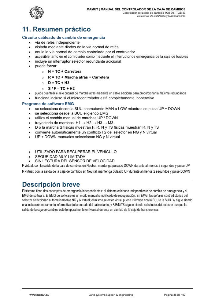 MAMUT TGB Manual page 38