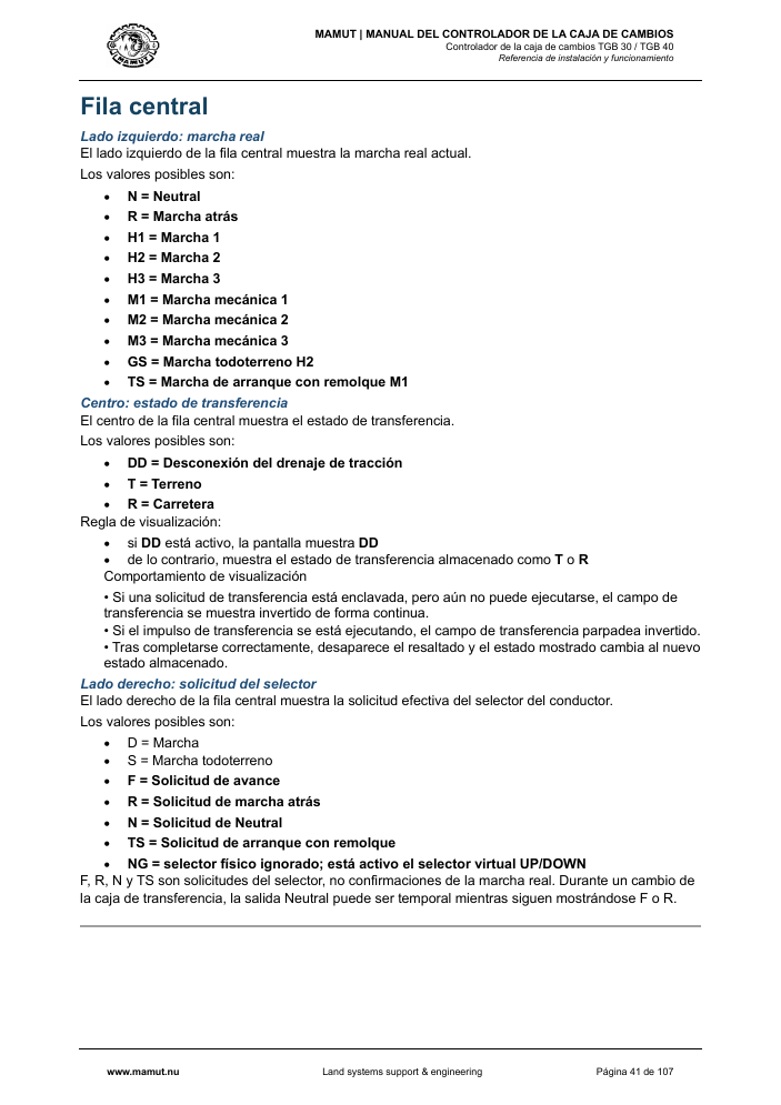 MAMUT TGB Manual page 41
