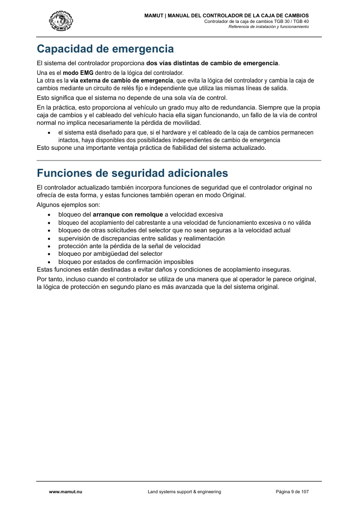 MAMUT TGB Manual page 9