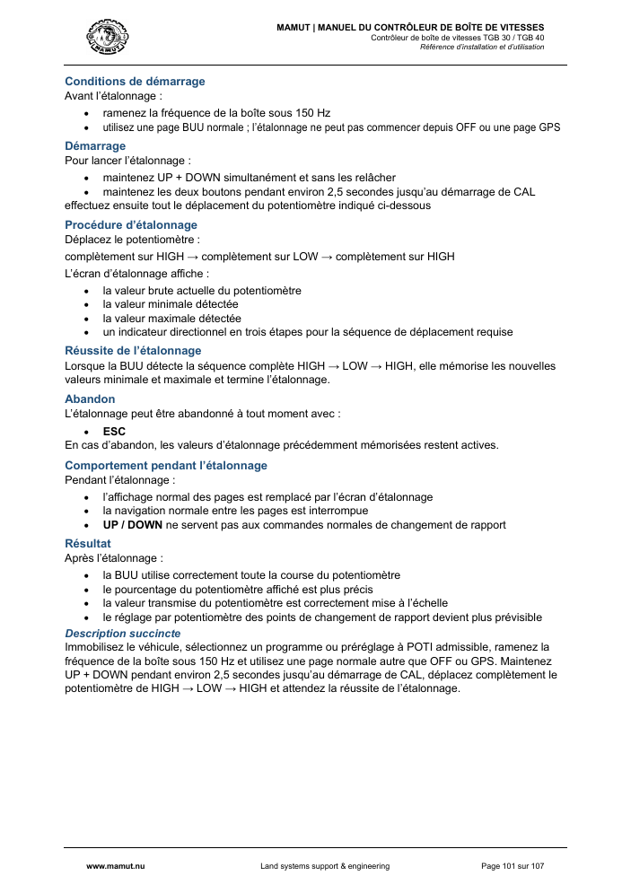MAMUT TGB Manual page 101