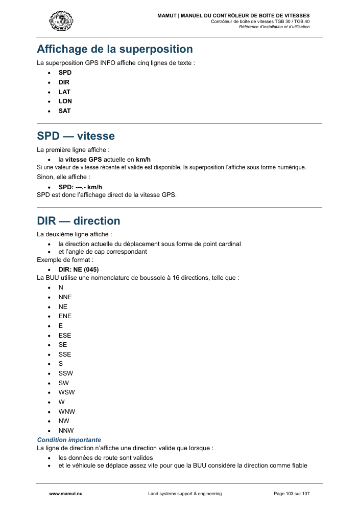 MAMUT TGB Manual page 103