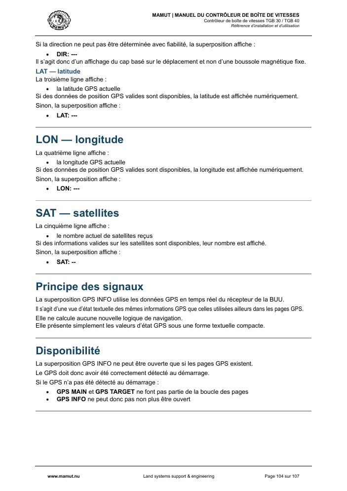 MAMUT TGB Manual page 104
